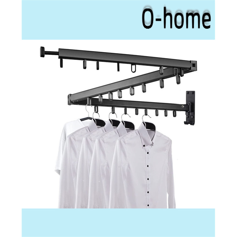 Ohome TriFold Wall Mounted Folding Clothes Hanger Wayfair